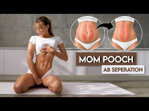 8 Exercises to Heal DIASTASIS RECTI | 8 MIN "Mom Pooch" & Ab Separation Workout, No Equipment