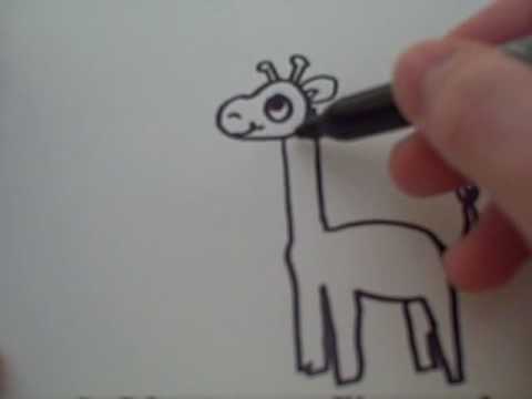 How To Draw A Cartoon Giraffe Youtube