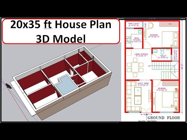 20X35 House Plan || 700 Sq Ft House Plan || 20X35 Ghar Ka Naksha || 20X35  House 3D Model - Youtube