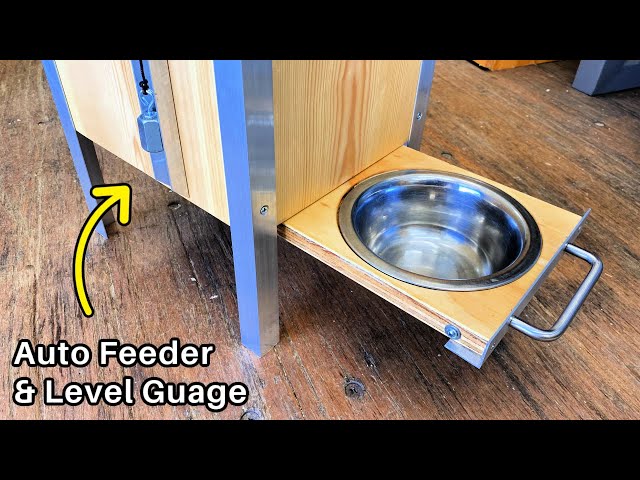 Elevated DIY Pet Feeding Station with Food Storage