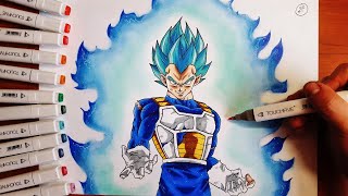 Disegno Vegeta Ssj Blue Dragonball Super Speed Drawing Youtube