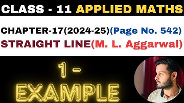 1 Example l Chapter 17 l STRAIGHT LINE l example1 l Class 11th Applied Maths l M L Aggarwal 2024-25
