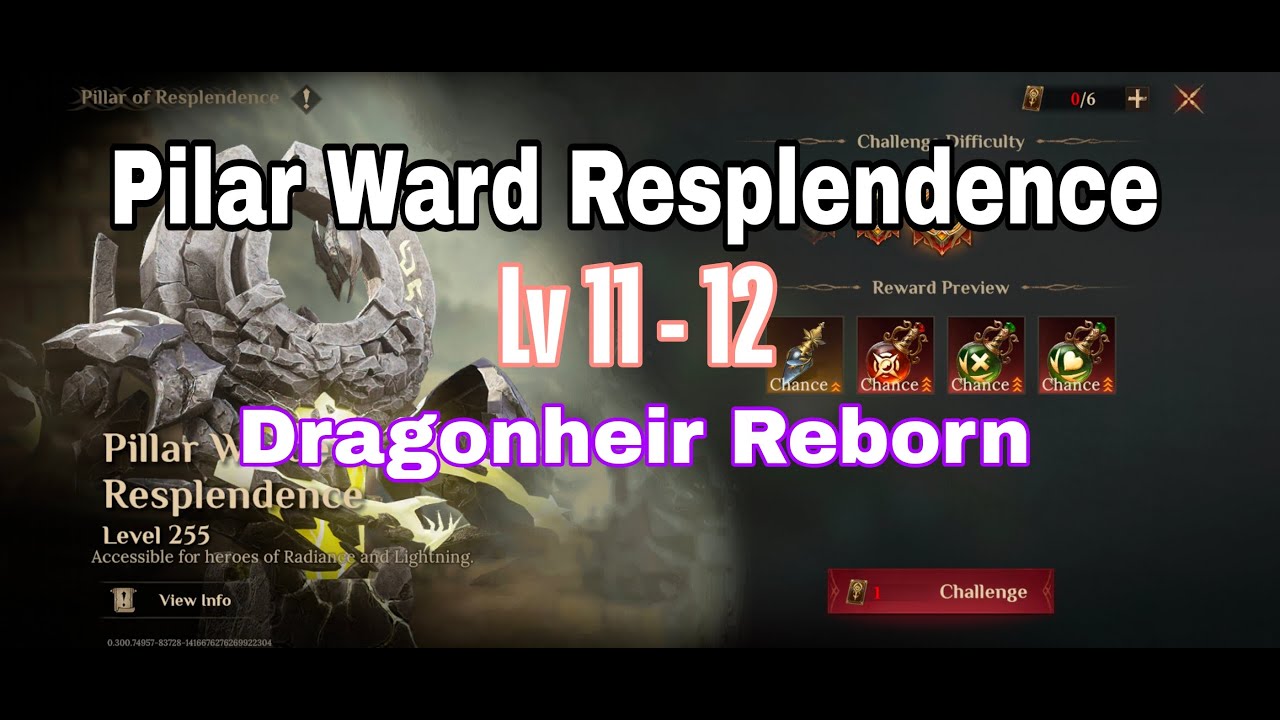 Pilar Ward Resplendence Lv 11-12 Dragonheir silent God reborn