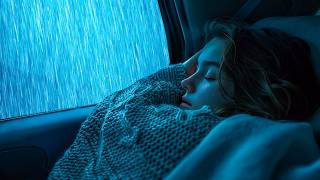 Healing Sleep Within 3 Minutes with with Pouring Rain & Intense Thunder on The Car at Night screenshot 3