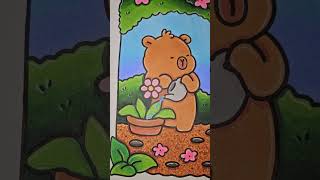 Capybara Gardening - CoCo Wyo Cozy Cuties #coloring #art #cocowyo #coloringpages #alcoholmarkers