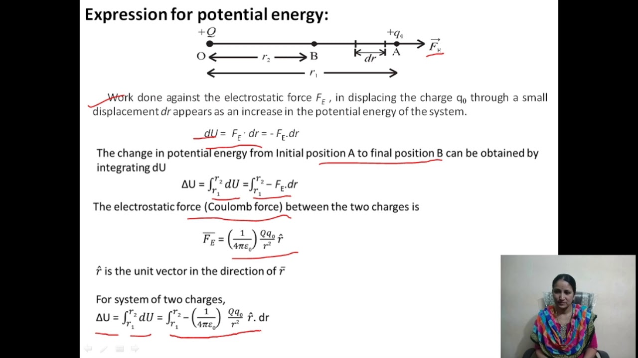 Electrostatic potential energy and electric potential - YouTube