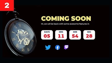 How To Design A Coming Soon Page Using HTML, CSS & JavaScript - Part 2