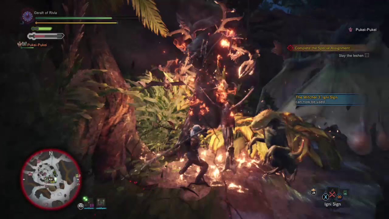 Mhw witcher cross over pukei pukei side quest complete