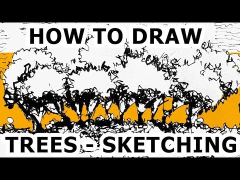 ⁣How to draw trees. Drawing tutorial.  Speed drawing - timelapse. Eduard Kichigin