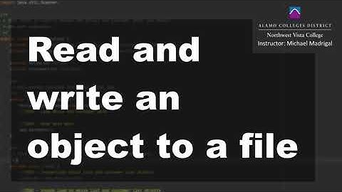 Java 2, Fall 2020 - Read and Write an Object  to a File