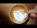 本日の暇カプチーノ、『名探偵コナン』。ラテアート Latteart