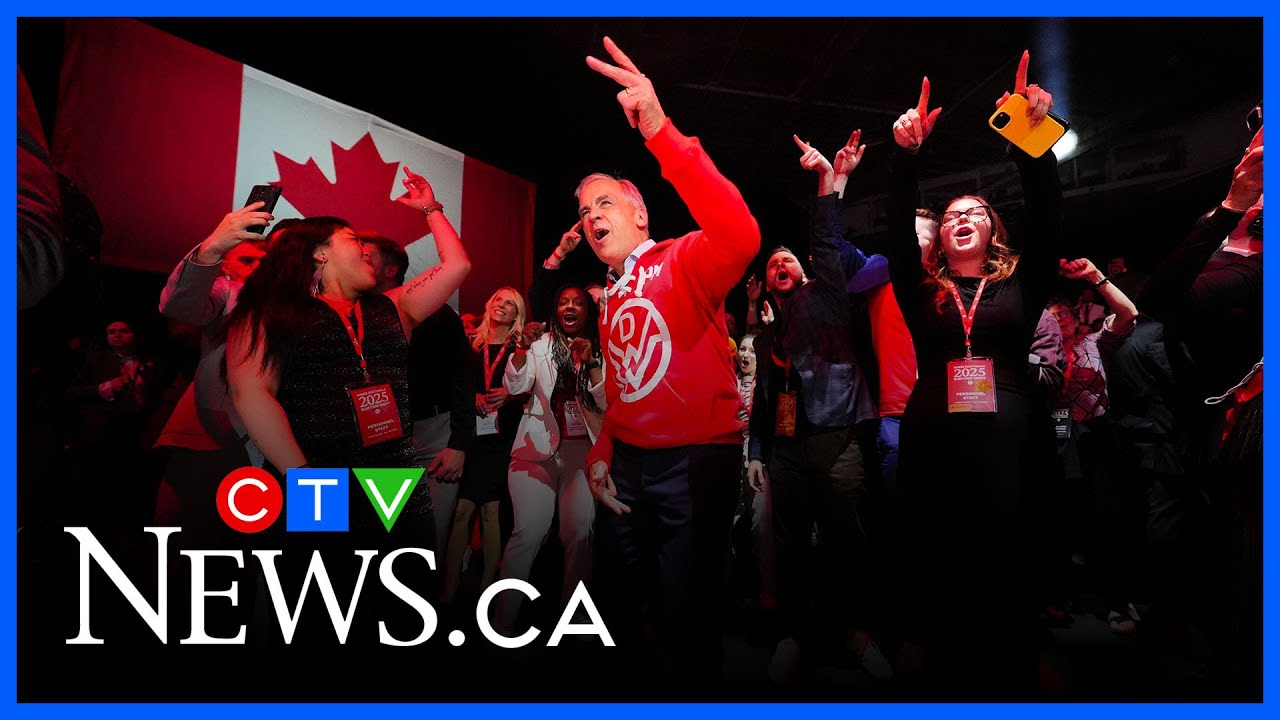 PM Mark Carney dances after federal election victory