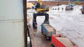 MultiDocker CH74D is loading wood pellets on the ship