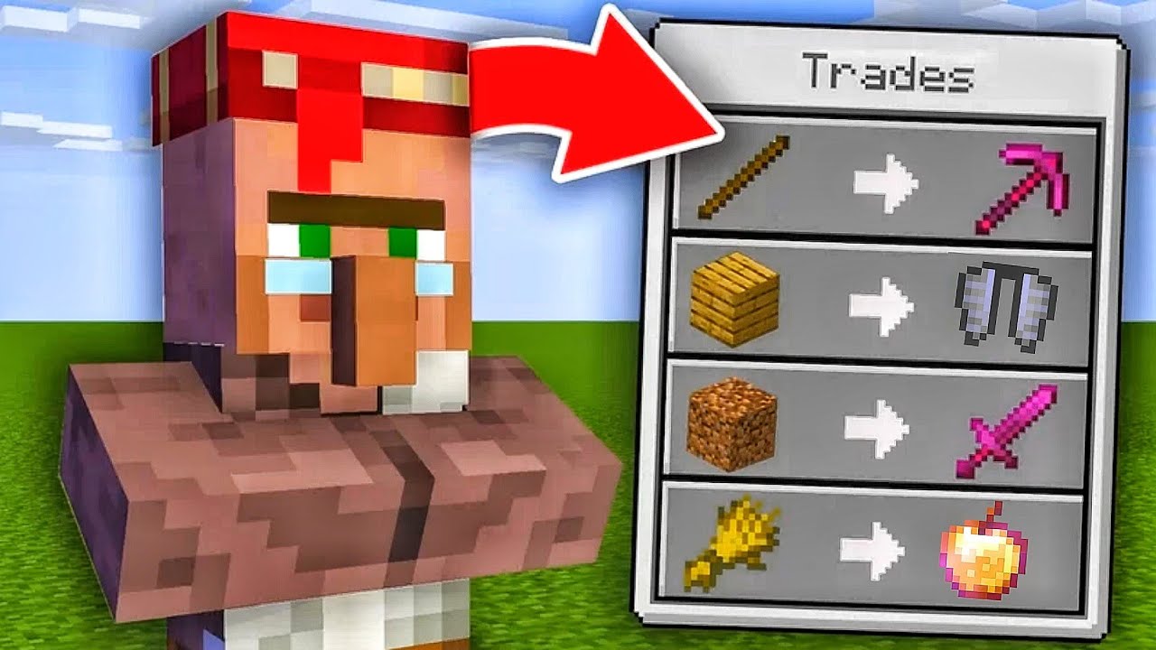 Minecraft,But VILLAGERS Trade OP ITEMS!