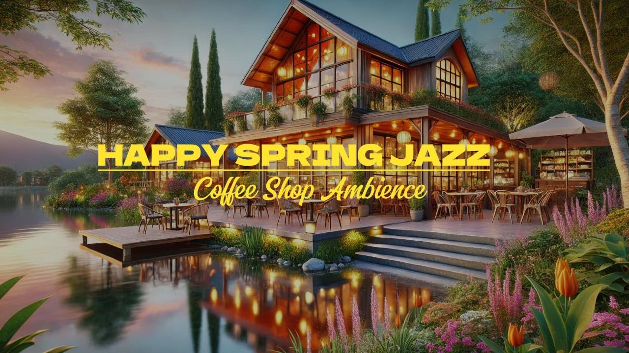 Happy Evening Jazz at Cozy Spring Porch Ambience 🌸 Relaxing Jazz Background Music