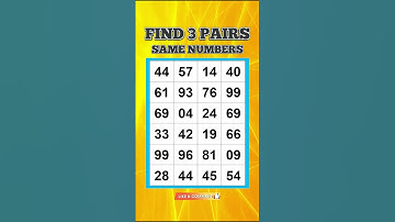 How Quick Can You Find The 3 Pairs?