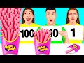 100 Schichten Nahrung Challenge | Erstaunliche Hacks und Tricks von Fun Challenge