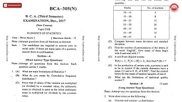 BCA 3RD SEM ELEMENTS OF STATISTICS BCA N DEC 2017 | CSJMU