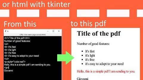 How to create a pdf from simple text or html with python and tkinter
