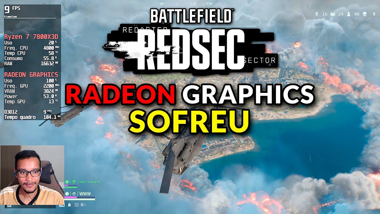 Tentei rodar o BATTLEFIELD REDSEC no 7800X3D SEM PLACA DE VÍDEO ...