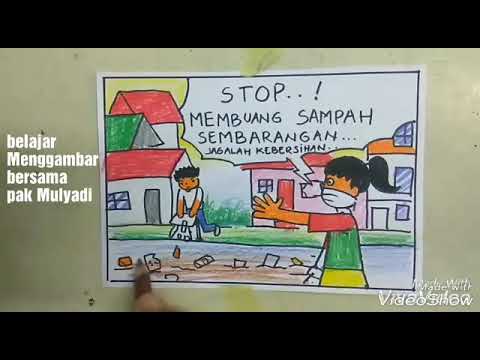 Berguna Buat Pr Menggambar Poster Tema Kebersihan Lingkungan Buat Anak Sd Youtube