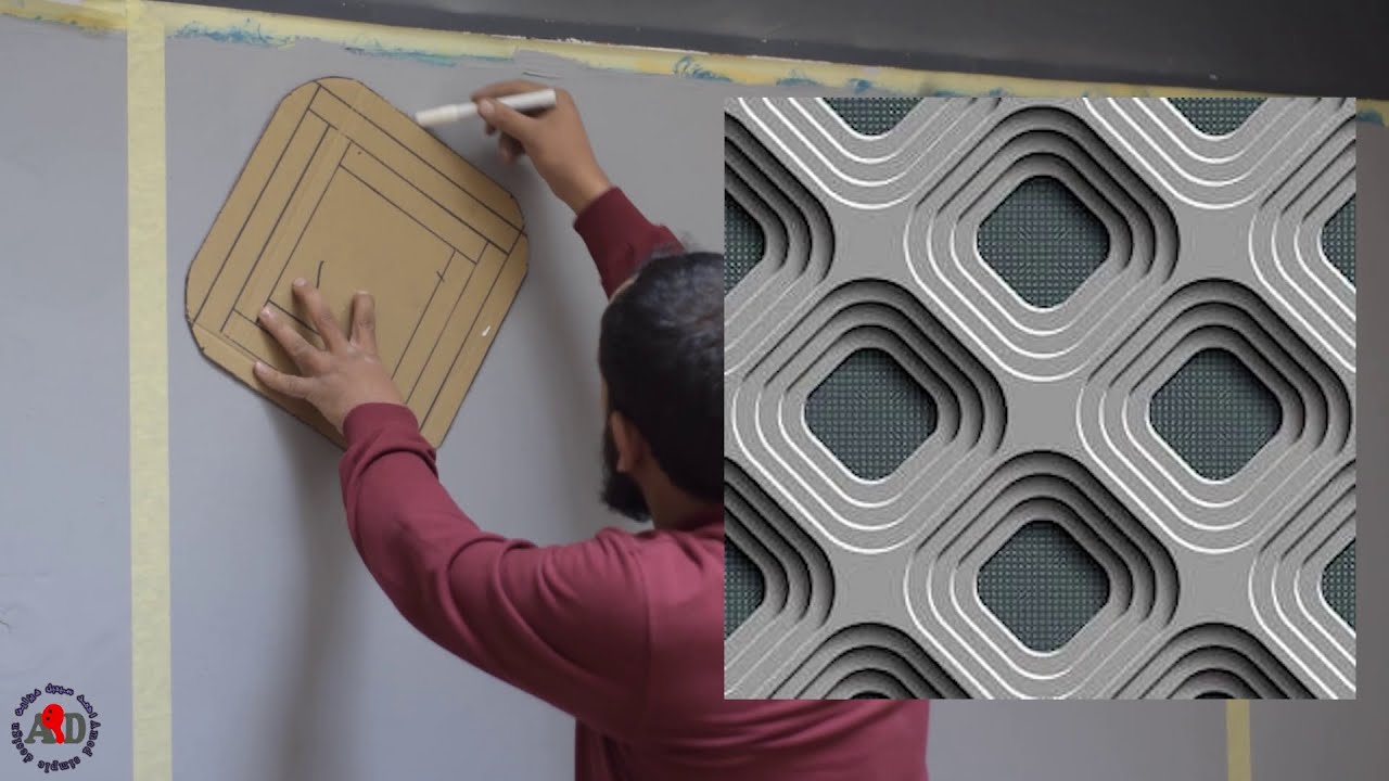تنفيذ ديكور ورق الحائط ثلاثى الابعاد باستخدام قلمين ابيض واسود(هل نستطيع)
