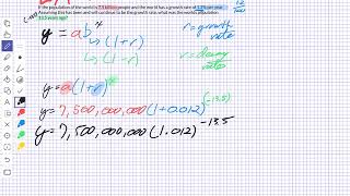 Exponential Growth Using the World's Population and Growth Rate