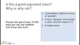 argument claim and audience