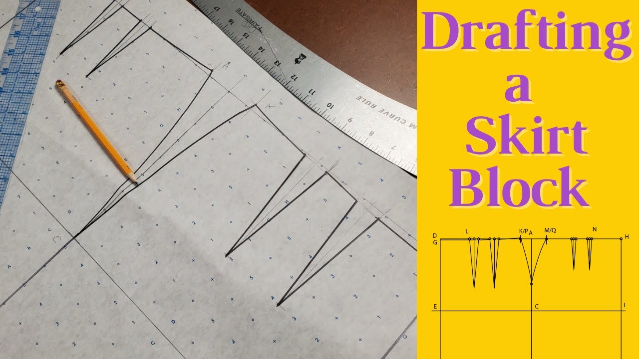 Drafting a skirt block Skirt Sloper Flat patterning basics YouTube