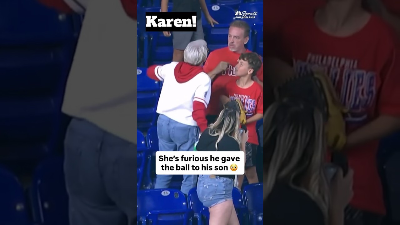 Woman Steals Ball from Dad and Kid cause She Didn't get the Ball at Phillies Marlins Game! 