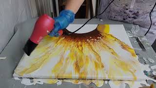 #1🌻 Acrylic Blow Out Sunflower  Tutorial | by Polly PrissyPants Art
