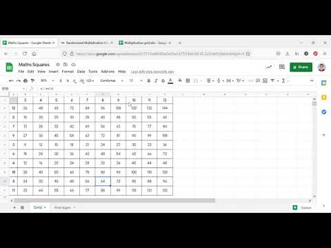 Times Tables Spreadsheet