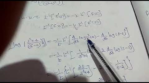 Engineering Mathematics II- Inverse Laplace transform of Logarithmic functions