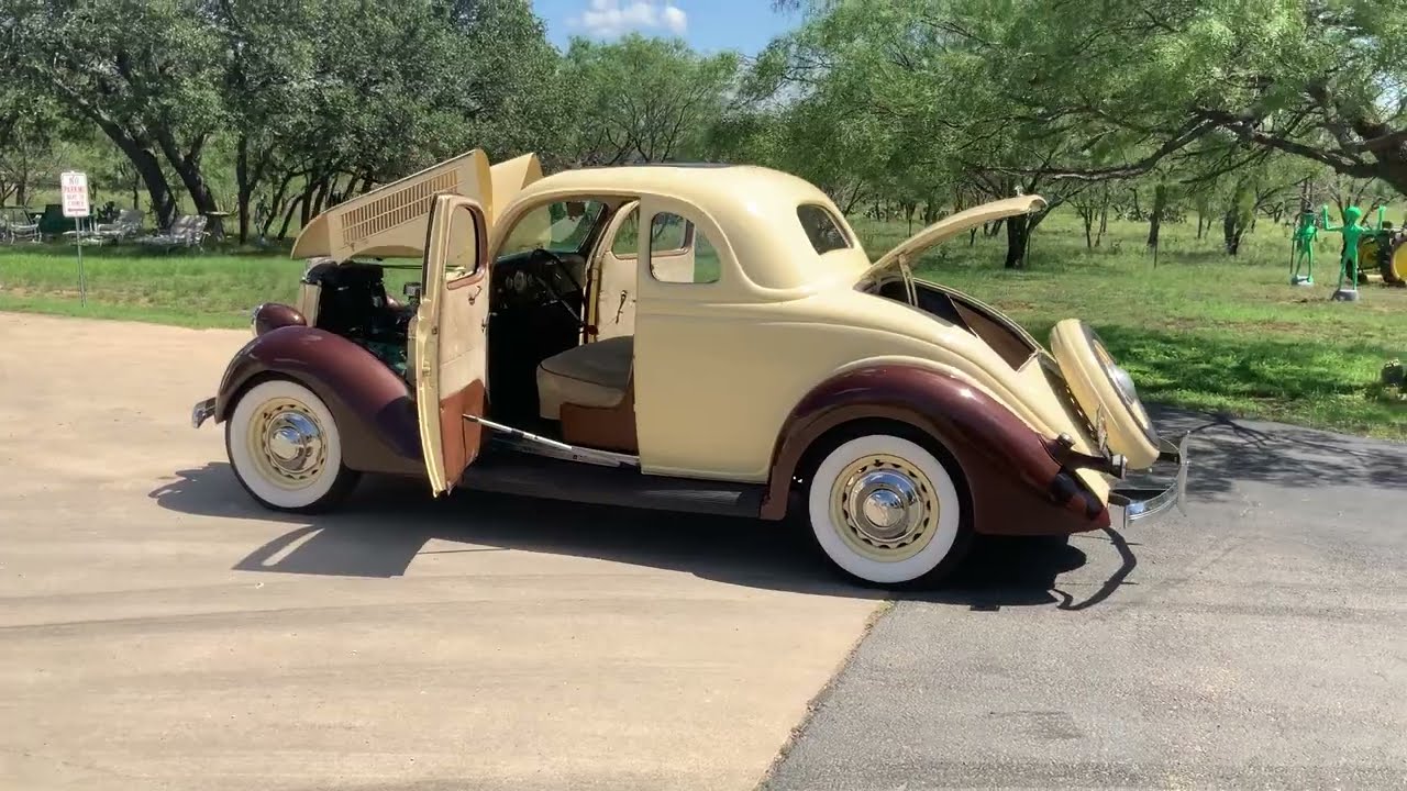 1936 Ford 5-Window Coupe 221ci Flathead V8 3-Speed 12 Volt Drives Beautifully 36-7048C