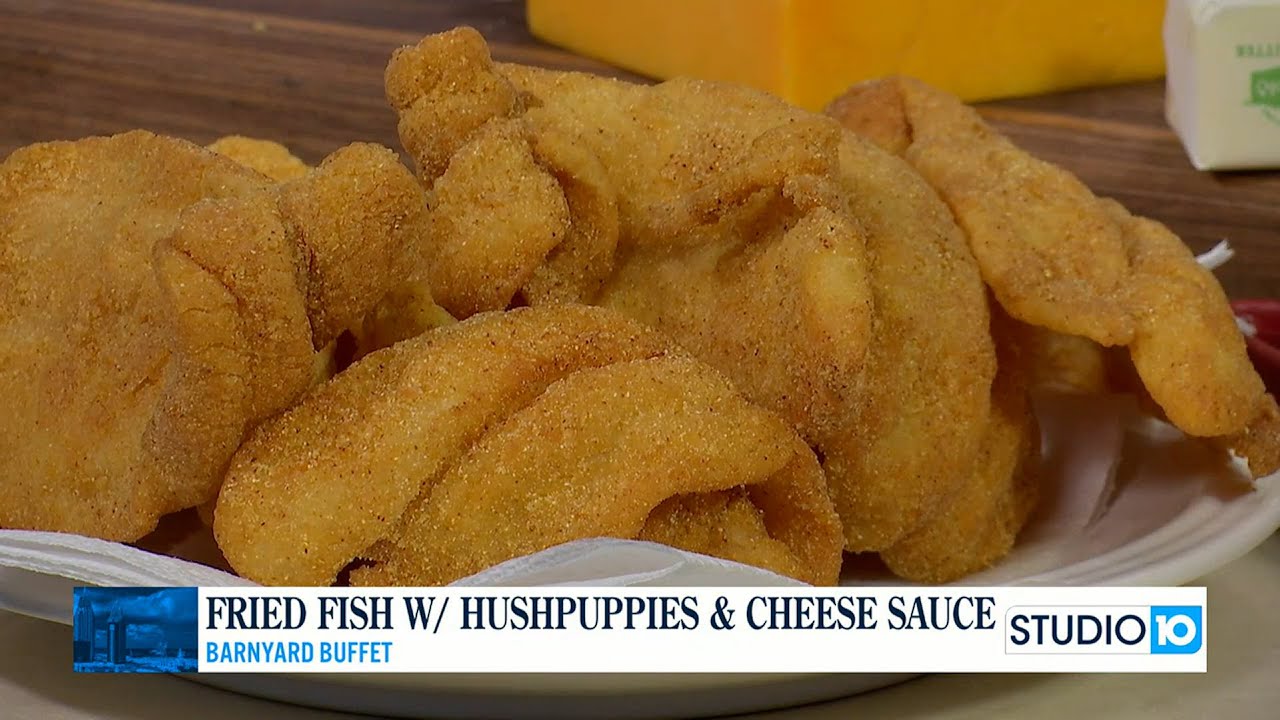 Fresh Fish With Hushpuppies and Cheese Sauce YouTube