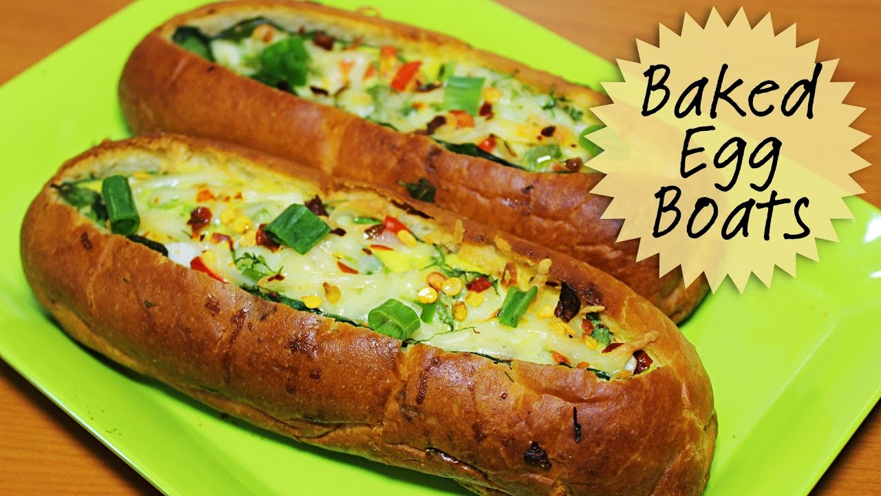 Cheesy Baked Egg Boats | Breakfast Egg Recipes | Egg Boats Recipe | Kanak