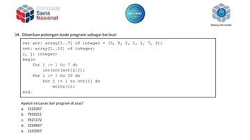 Pembahasan OSK Informatika Tahun 2018 Nomor 34 #array