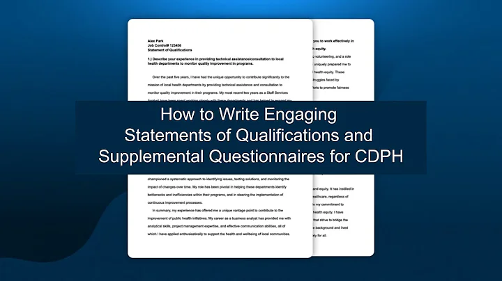 How to Write Engaging SOQs and SQs for CDPH