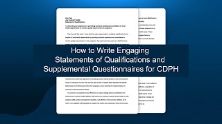 How to Write Engaging SOQs and SQs for CDPH