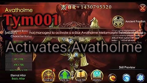 Legacy of Discord : Tym001 activates 6⭐ metamorph Avatholme