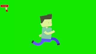 boy running cycle animated cartoon green screen motion graphics video for youtubers copyright free