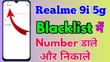 how to delete blacklist number in realme 9i 5g | realme 9i 5g blacklist setting