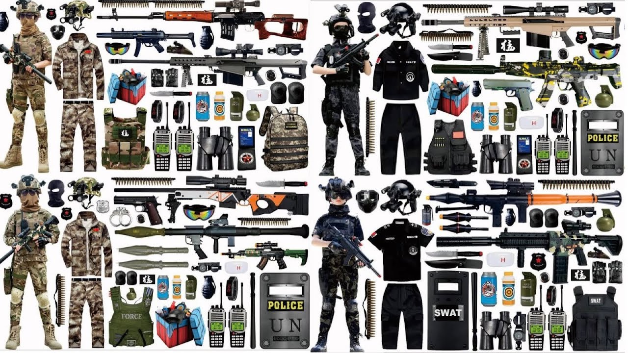 Open Box Special Forces Toy Set, M416 Assault Rifle, AK47 Assault Rifle, Glock, Desert Eagle Pistol