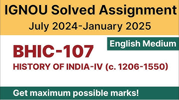 IGNOU BHIC 107 Solved Assignment 2024-25 PDF Download | English Medium | Vidyamojo