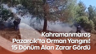 Kahramanmaraş Pazarcık’ta Orman Yangını 15 Dönüm Alan Zarar Gördü