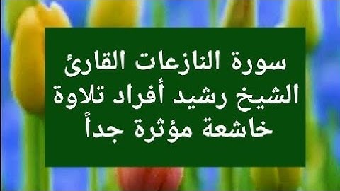 سورة النازعات القارئ الشيخ رشيد أفراد تلاوة خاشعة مؤثرة جداً
