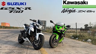 Kawasaki Zx6R Vs Suzuki Suzuki Gsx-S750 Super Bike Drag Race Expect Results