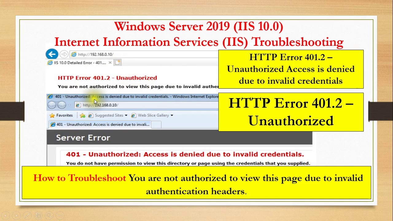 Http Error 401.2 – Unauthorised Iis 10.0 Server 2019- 15