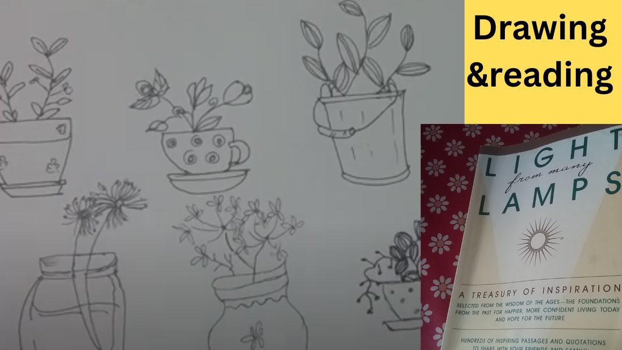 draw with me, indoor plants, what is happiness from the book light from