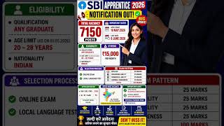SBI apprentice job Out 🔥 2026 | सैलरी -35000₹ | No Exam / No Interviews 😱